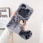 For Samsung Plush Love Pendant Folding Anti-Drop Protective Case Phone Case