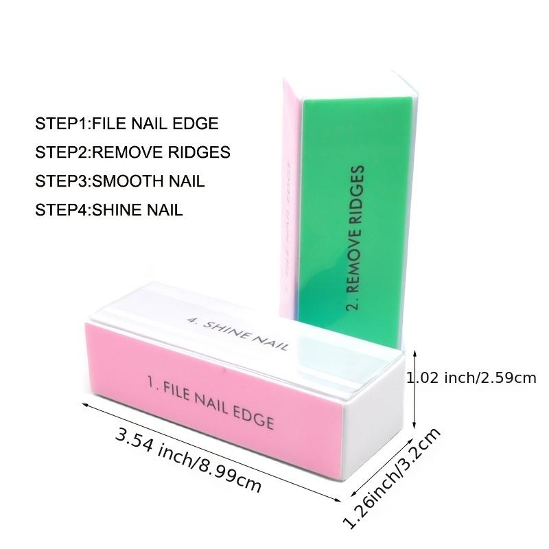 5pcs Colorful 4-Sided Sponge Nail Polish Buffers Multifunctional Professional Sandpaper Nail File Edge Grinder Nail Care Tools