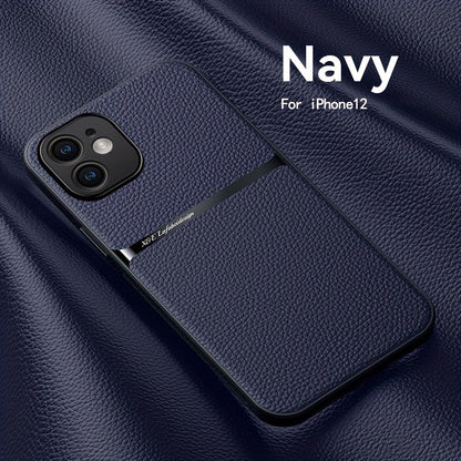Litchi Pattern PU Leather Phone Case For Iphone15promax With Built-in Magnetic Suction 14 Promax Luxury Style 11 PU Leather 13 Promax Full Package Fall Protection Case
