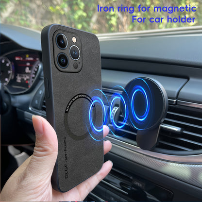 Yamba Artificial Leather Magnetic Phone Case Suitable For IPhone 15promax/15pro/15plus/15/14pro/13pro/13/12 Protective Case