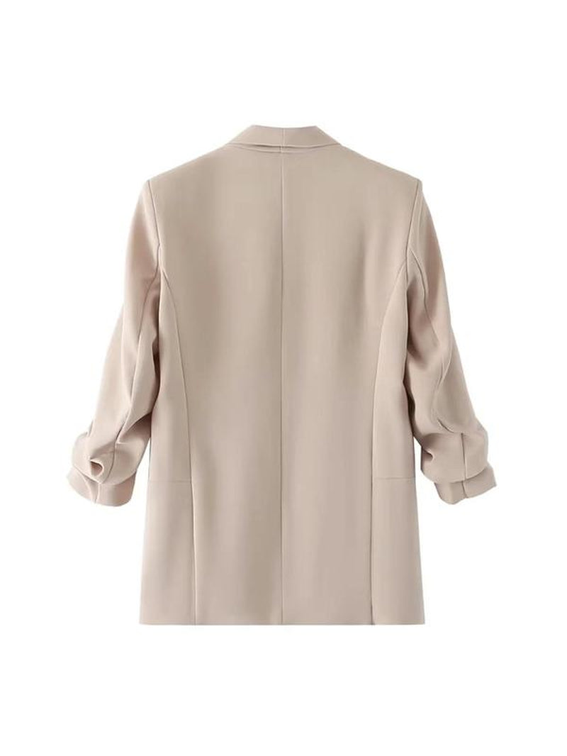 Women'S Solid Long Sleeve Shawl Collar Blazer, Elegant Formal Blazer for Work Office Business, Ladies 2024 Fall Clothes, Womenswear