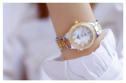 Rhinestone Decor Quartz Watch Casual Analog Party Dress Watch, Gift For Mother's Day Valentine's Day