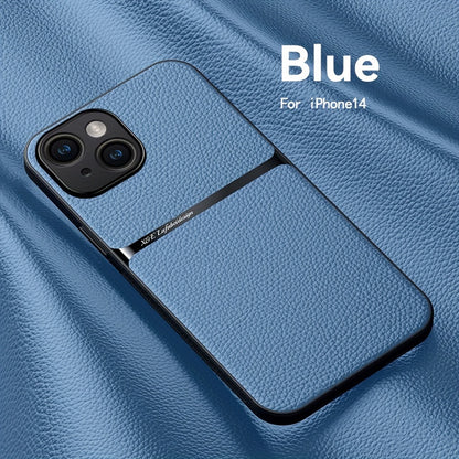 Litchi Pattern PU Leather Phone Case For Iphone15promax With Built-in Magnetic Suction 14 Promax Luxury Style 11 PU Leather 13 Promax Full Package Fall Protection Case