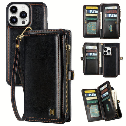 Wallet Zipper Magnetic Handbag Phone Case For IPhone 11 12 13 14 15 Pro Plus ProMax