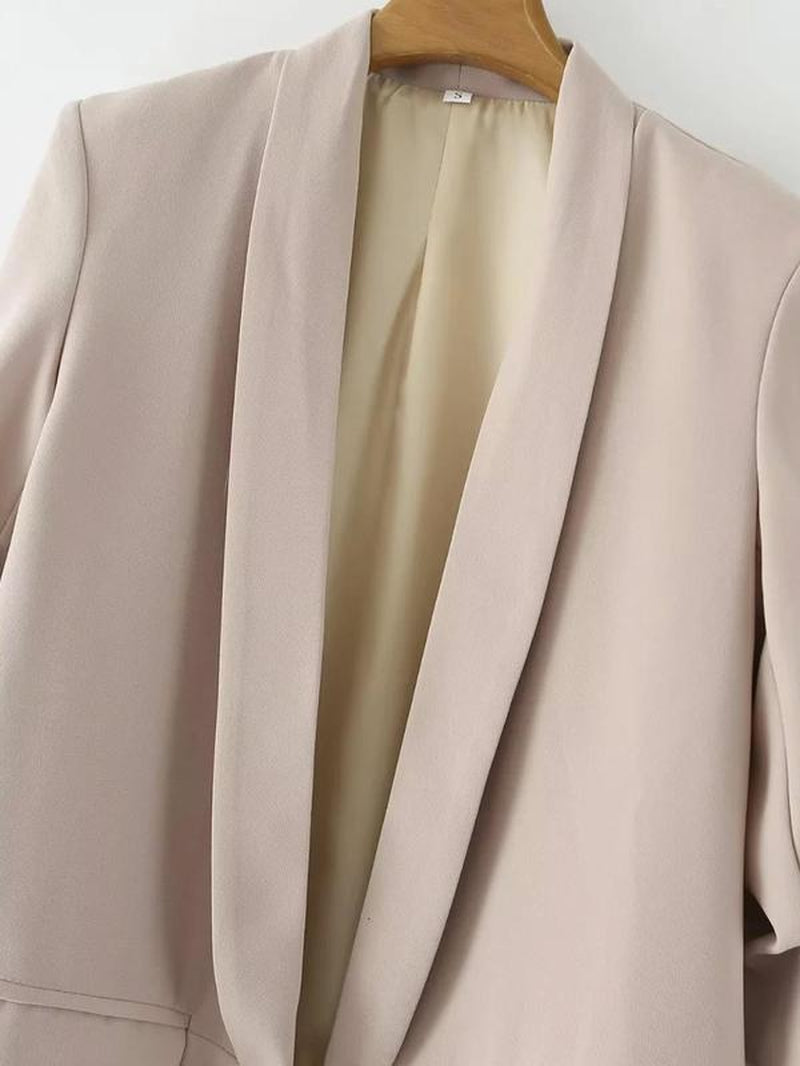 Women'S Solid Long Sleeve Shawl Collar Blazer, Elegant Formal Blazer for Work Office Business, Ladies 2024 Fall Clothes, Womenswear