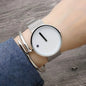 Stylish Round Pointer Quartz Watch - Minimalist Design, Accurate Timekeeping, Mesh Stainless Steel Watchband, Novelty Electronic Wristwatch for Men and Women - Perfect Accessory for Daily Wear