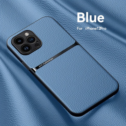 Litchi Pattern PU Leather Phone Case For Iphone15promax With Built-in Magnetic Suction 14 Promax Luxury Style 11 PU Leather 13 Promax Full Package Fall Protection Case