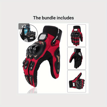 Suitable For Motorcycles, Road Bikes, Off-road Motorcycles, Spring, Summer, Autumn, And Winter Unisex Finger Touch Screen Gloves For Men And Women, Breathable Cycling Gloves, Motorcycle Gloves, Bicycle Gloves.
