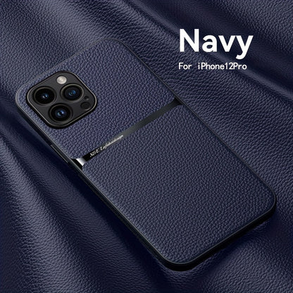 Litchi Pattern PU Leather Phone Case For Iphone15promax With Built-in Magnetic Suction 14 Promax Luxury Style 11 PU Leather 13 Promax Full Package Fall Protection Case