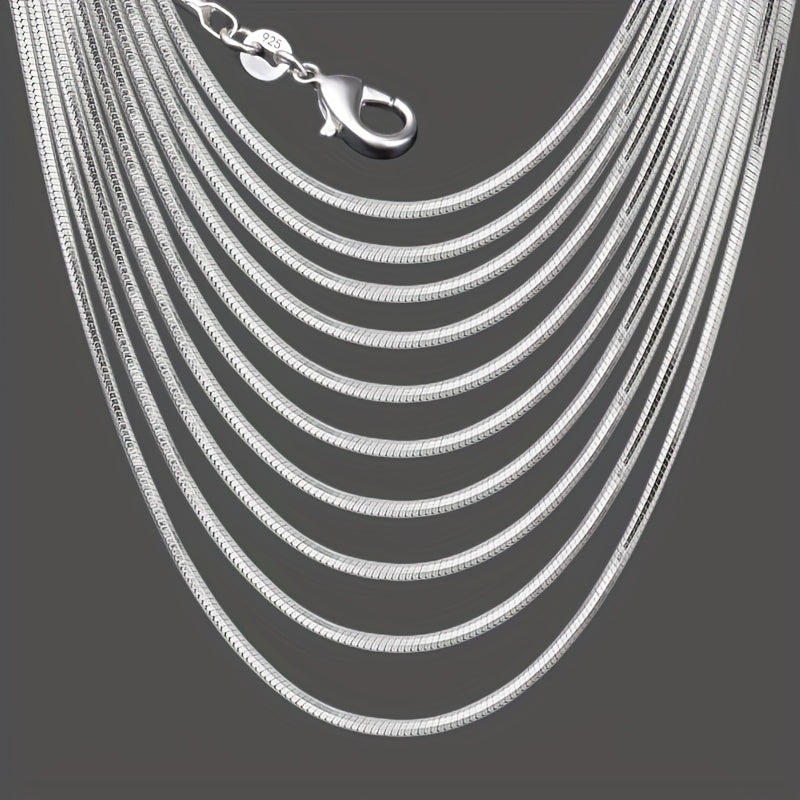 10pcs Classic Simple 925-silver-plated Snake Bone Pattern Chain For Jewelry Making Accessories Necklace Bracelet Handmade Material Art Craft