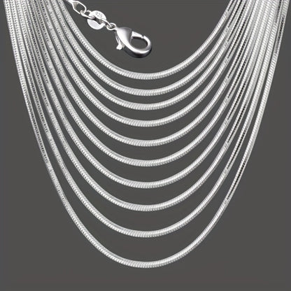 10pcs Classic Simple 925-silver-plated Snake Bone Pattern Chain For Jewelry Making Accessories Necklace Bracelet Handmade Material Art Craft