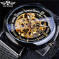 Stainless Steel Automatic Mens Watch - Fashionable Hollow Design, Mesh Strap, Water-resistant for Business & Casual Wear