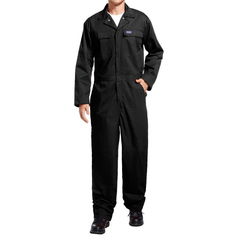 HISEA Men'S Work Coverall - Long Sleeve Stain & Wrinkle Resistant Jumpsuit with Multiple Pockets for Construction, Mechanics & Industrial Work
