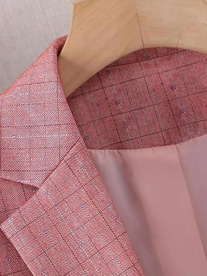 Women'S Solid Color Lapel Neck Button Blazer, Elegant Long Sleeve Blazer for Work Office Business, Winter Clothes Women, Ladies Blazer for All Seasons， Business Wear