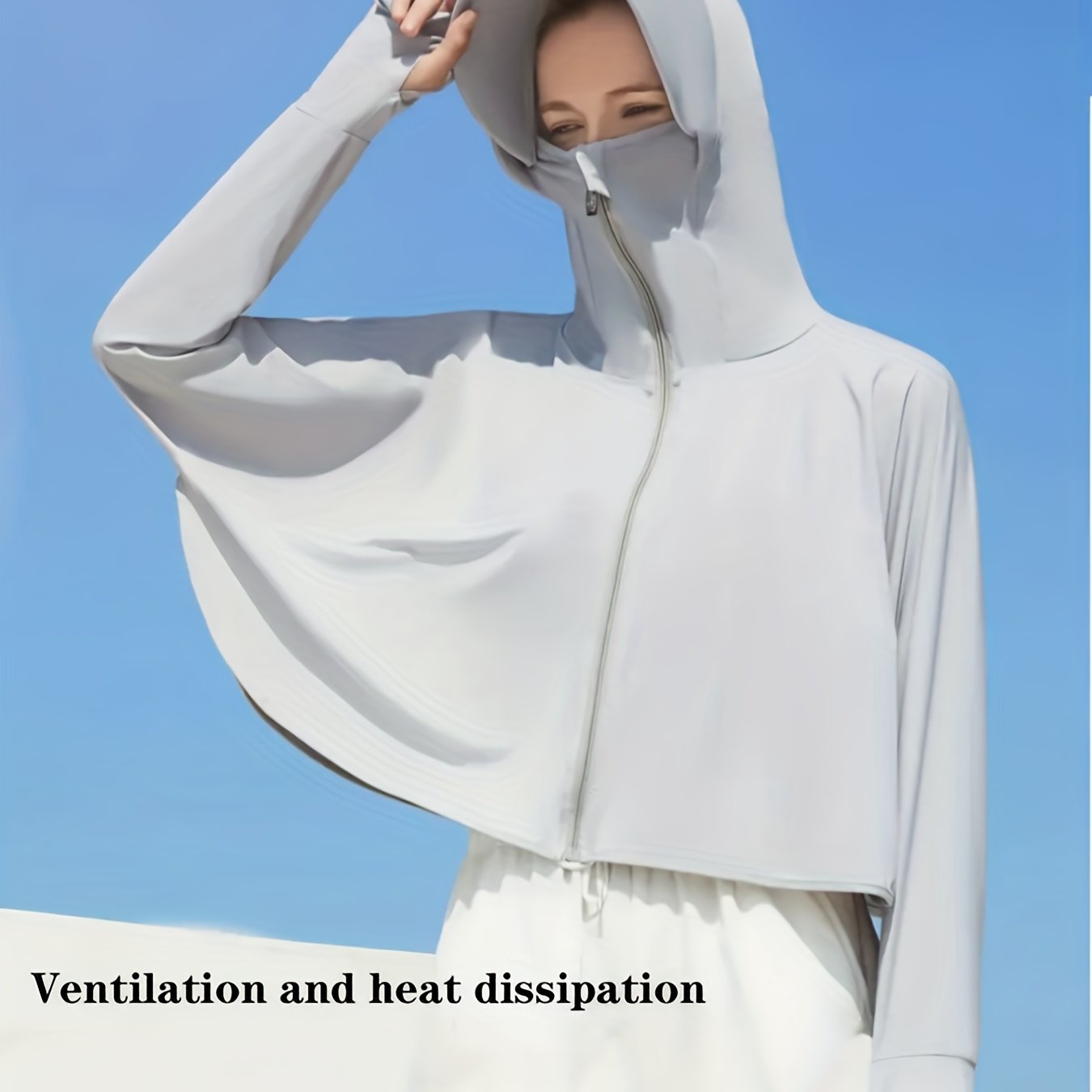 Solid Color Sunscreen Hoodie Jacket - Ultra-Protective, Breathable & Ventilated One-Piece Design for Outdoor Adventures - Ideal for Cycling, Hiking, and Fishing