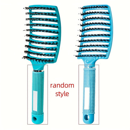 1pc Curved Vented Professional Detangling Hair Brush | Magic Scalp Massage Comb for Women, Ideal for Wet Curly Hair, Styling Tool, ABS Plastic Handle, Nylon Bristles - Perfect Christmas Gift for Friends/Relatives