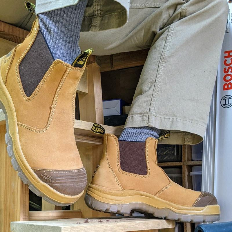 Steel Toe Boots Leather Work Boots for Men Boy Footwear Comfort Botas Construction Slip-Resistantantistatic Wide Width Shoe Springtok Durable Closed