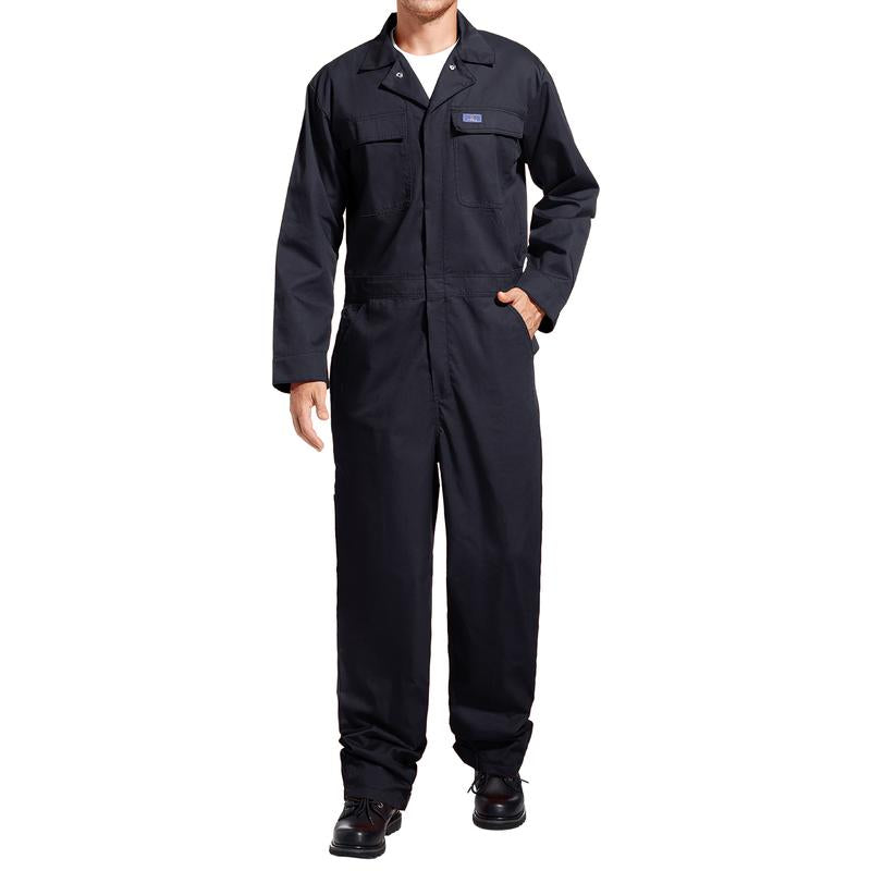 HISEA Men'S Work Coverall - Long Sleeve Stain & Wrinkle Resistant Jumpsuit with Multiple Pockets for Construction, Mechanics & Industrial Work