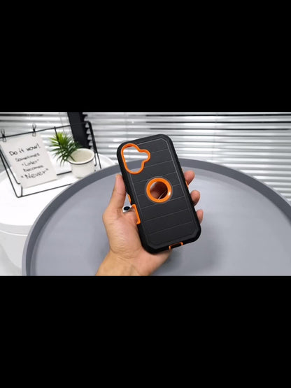 Heavy Duty Anti-Fall iPhone 12 13 14 15 Back Clip Mobile Phone Case for iPhone15promax iPhone14promax Three-in-One Holder
