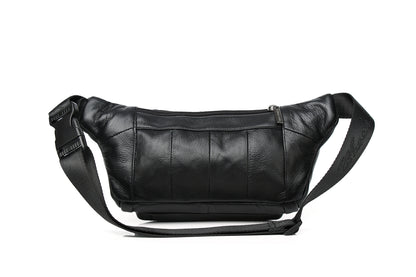 Genuine Leather Men's Waist Bag/Women's Multifunctional Hip Bag/Stylish Multi-Pocket Travel Sports Backpack for Hiking, Cycling, Fishing, And Running