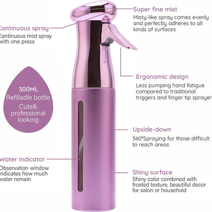 [Automatic Spray Bottle] 1pcs Automatic High-pressure 300ml Electroplating Continuous Spray Bottle | Hairdressing Alcohol Disinfection Spray Bottle