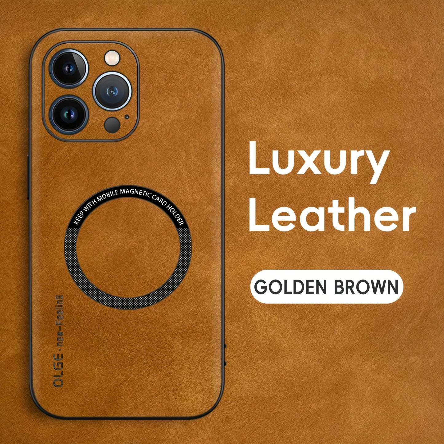 Yamba Artificial Leather Magnetic Phone Case Suitable For IPhone 15promax/15pro/15plus/15/14pro/13pro/13/12 Protective Case