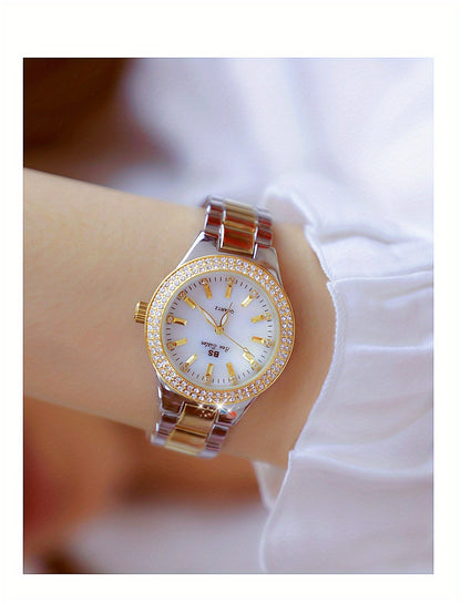 Rhinestone Decor Quartz Watch Casual Analog Party Dress Watch, Gift For Mother's Day Valentine's Day