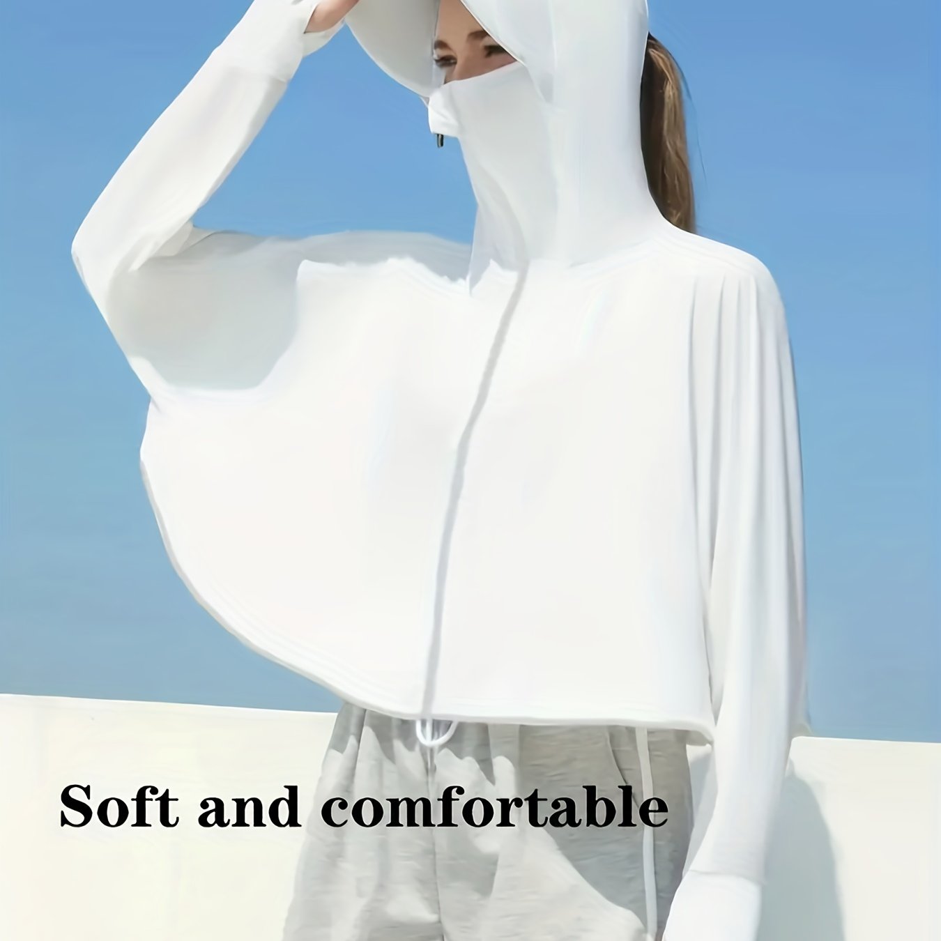 Solid Color Sunscreen Hoodie Jacket - Ultra-Protective, Breathable & Ventilated One-Piece Design for Outdoor Adventures - Ideal for Cycling, Hiking, and Fishing