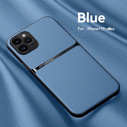 Litchi Pattern PU Leather Phone Case For Iphone15promax With Built-in Magnetic Suction 14 Promax Luxury Style 11 PU Leather 13 Promax Full Package Fall Protection Case