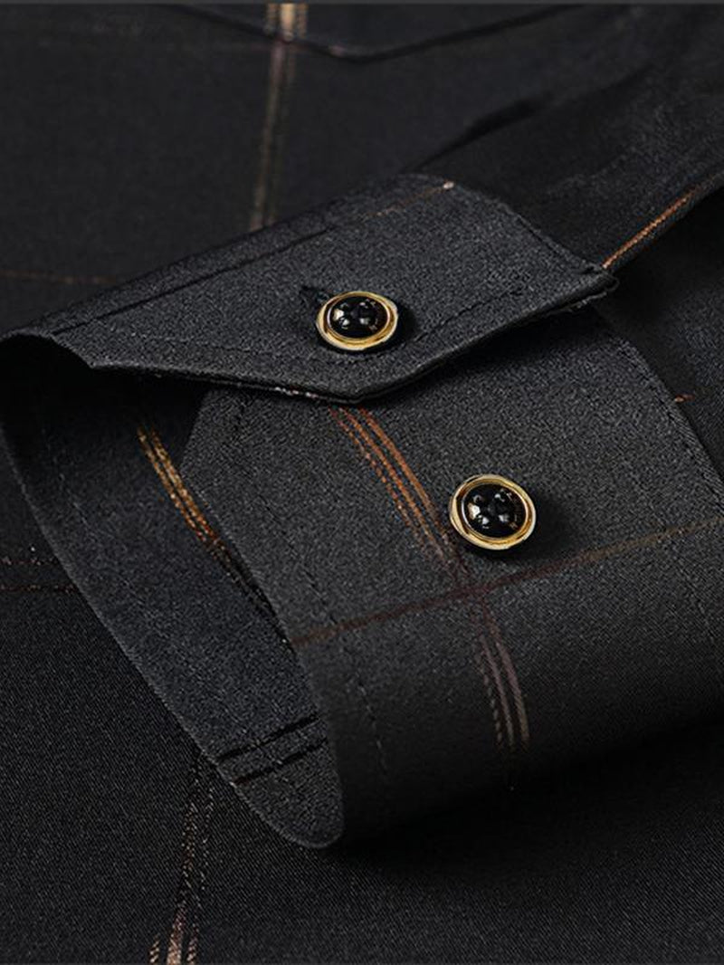 Men'S All over Print Long Sleeve Dress Shirt, Regular Fit Casual Business Collared Button Shirt for Work Office, Fashion Men'S Clothes for All Seasons, Button Decor Shirts