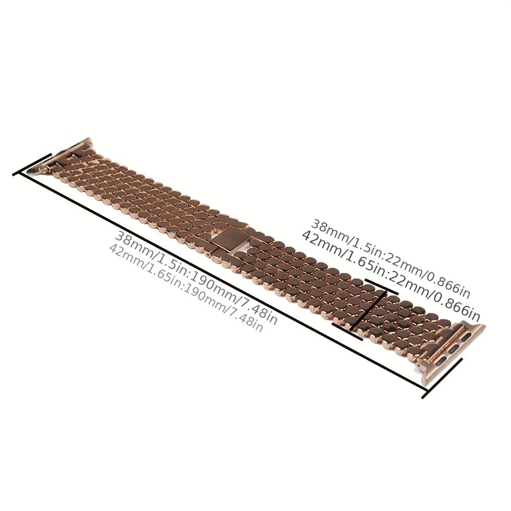 Fashionable Stainless Steel Apple Watch Strap | Series 3 to Ultra | Secure Jewelry Clasp | Perfect Gift Choice