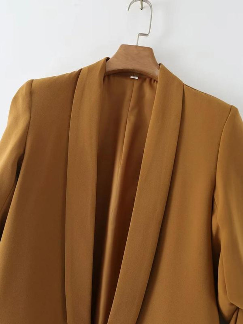 Women'S Solid Long Sleeve Shawl Collar Blazer, Elegant Formal Blazer for Work Office Business, Ladies 2024 Fall Clothes, Womenswear