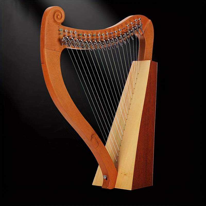 19 String 15 String Lyre Harp Mahogany Solid Wooden High Quality Portable Musical Instrument Stringed Instrument with Tuning Wrench Eid Al-Adha Mubarak