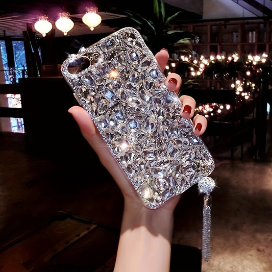 [Rhinestone Fringe Case] Elegant Rhinestone Fringe Phone Case for iPhone 17 Pro Max/16 Plus
