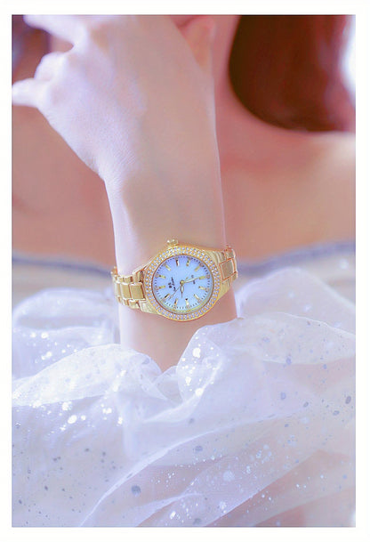 Rhinestone Decor Quartz Watch Casual Analog Party Dress Watch, Gift For Mother's Day Valentine's Day
