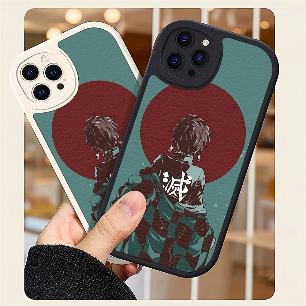 Stylish Icon Print Lambskin Phone Case - Basic Cases with Animation Design, Flexible TPU Rubber, Shockproof Protection, and Compatible with Multiple iPhone Models