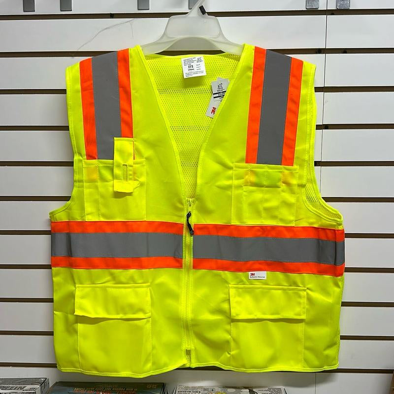 3M Safety Vest Class 2 with Reflective Tape Good for Construction, Road Work Etc