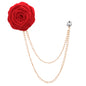 Men's Wedding Ceremony Groom Brooch - Handmade Rose Chain Brooch - For Grooms - Perfect for Wedding Occasions - Ideal Gift for Weddings & Anniversaries