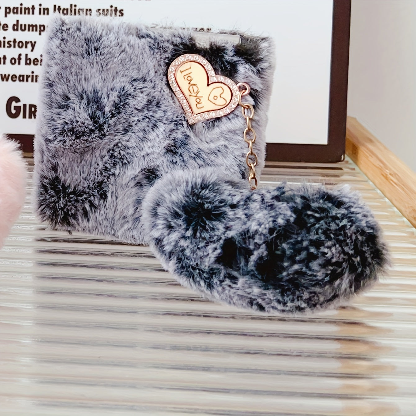 For Samsung Plush Love Pendant Folding Anti-Drop Protective Case Phone Case