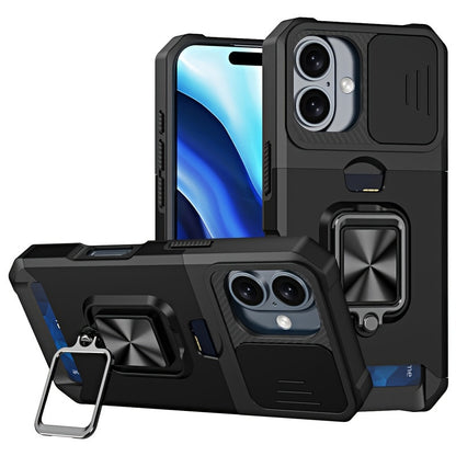 Heavy-Duty Shockproof Phone Case with a Metal Stand And Card Slot, Compatible with for iphone 17 Pro Max, 16 Pro Max, 15 Pro Max, And 14 Pro Max.