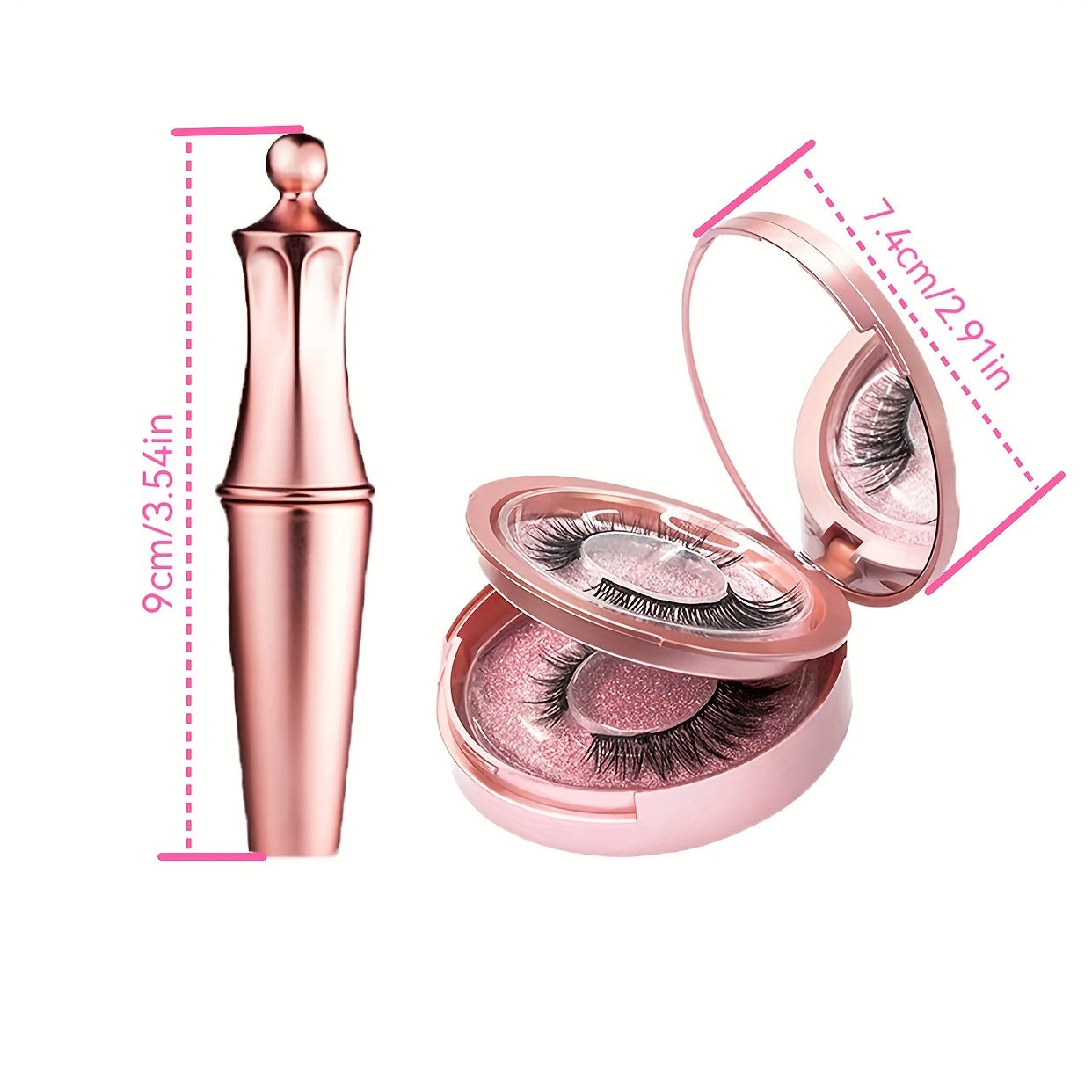 5 Pairs Magnetic Eyelashes And Eyeliner Kit Reusable 3D Magnetic False Lashes Extension No Glue Needed - Eyes Makeup Sets for Mother