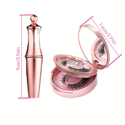 5 Pairs Magnetic Eyelashes And Eyeliner Kit Reusable 3D Magnetic False Lashes Extension No Glue Needed - Eyes Makeup Sets for Mother