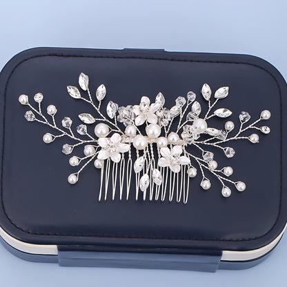 Crystal Bridal Hair Comb, Faux Pearl Wedding Hair Comb, Bridal Comb, Hair Pin For Wedding, Bridal Hair Piece, Hair Accessory