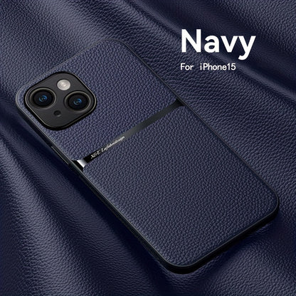 Litchi Pattern PU Leather Phone Case For Iphone15promax With Built-in Magnetic Suction 14 Promax Luxury Style 11 PU Leather 13 Promax Full Package Fall Protection Case
