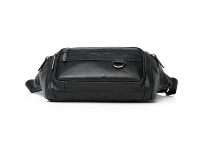 Genuine Leather Men's Waist Bag/Women's Multifunctional Hip Bag/Stylish Multi-Pocket Travel Sports Backpack for Hiking, Cycling, Fishing, And Running