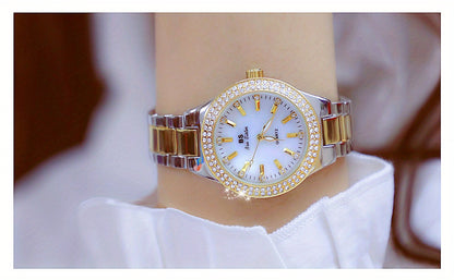 Rhinestone Decor Quartz Watch Casual Analog Party Dress Watch, Gift For Mother's Day Valentine's Day