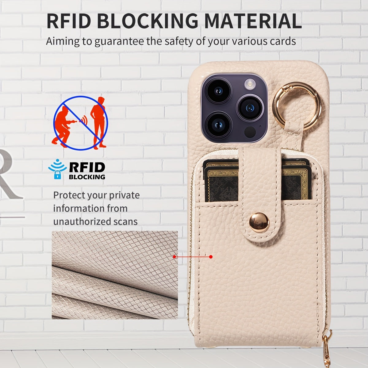 Phone Case Cover Anti-Fall Card Holder Crossbody Bag, For IPhone 15/15Plus/15Pro/15ProMax, IPhone 14/14Plus/14Pro/14ProMax, With Hook, With Long Lanyard Multifunctional Zipper Card Storage Leather Phone Case Cover