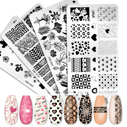 Professional Nail Transfer Tool with Nail Enhancement Templates - Odorless DIY Manicure & Pedicure System for Salon & Use, Temporary/Permanent Nail Stamping Press Plate