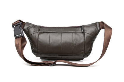 Genuine Leather Men's Waist Bag/Women's Multifunctional Hip Bag/Stylish Multi-Pocket Travel Sports Backpack for Hiking, Cycling, Fishing, And Running