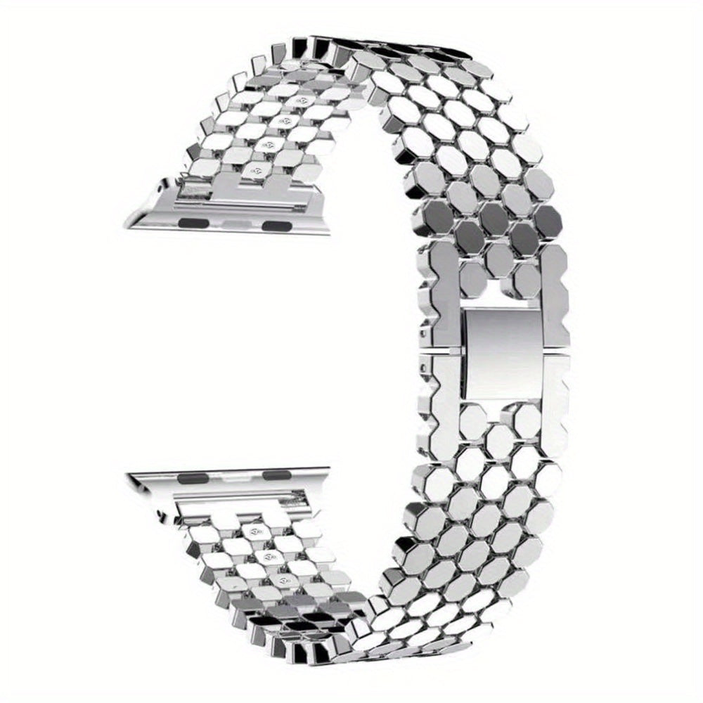 Fashionable Stainless Steel Apple Watch Strap | Series 3 to Ultra | Secure Jewelry Clasp | Perfect Gift Choice
